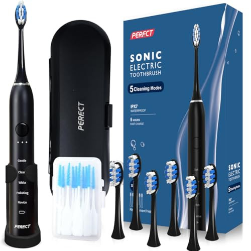 Sonic Electric Toothbrush  W/6 Brush Heads