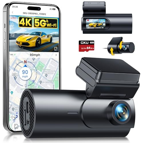 GKU D600 Pro Dash Cam with Front and Rear Camera