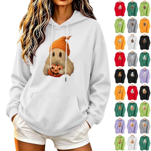 Halloween Ghost Pumpkin Graphic Pullover