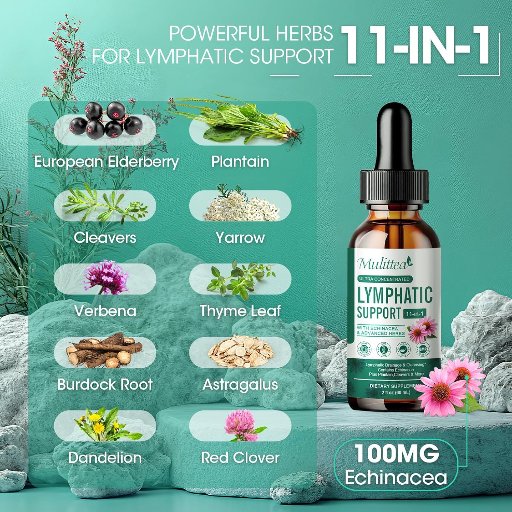 Mulittea Lymphatic Drainage Drops, 60 Servings, 2 Fl. Oz.