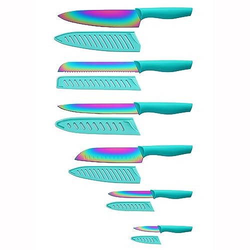 Marco Almond Rainbow Titanium Knives Set