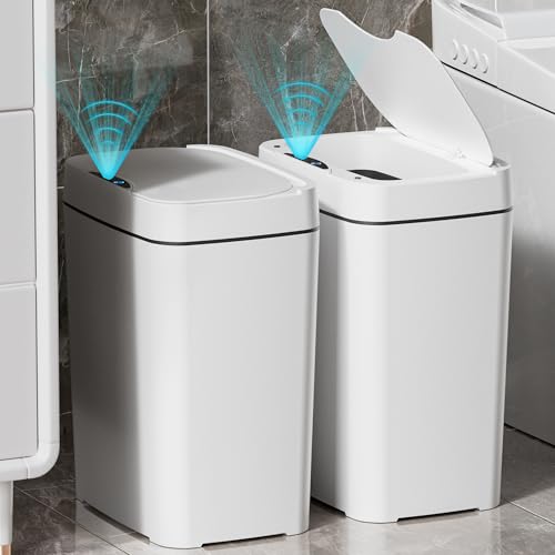 Vanpopubs 2 Pack 2.7 Gal Bathroom Trash Can with Lid