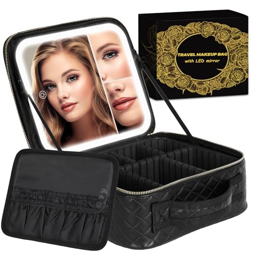 LED Mirror Travel Makeup Bag