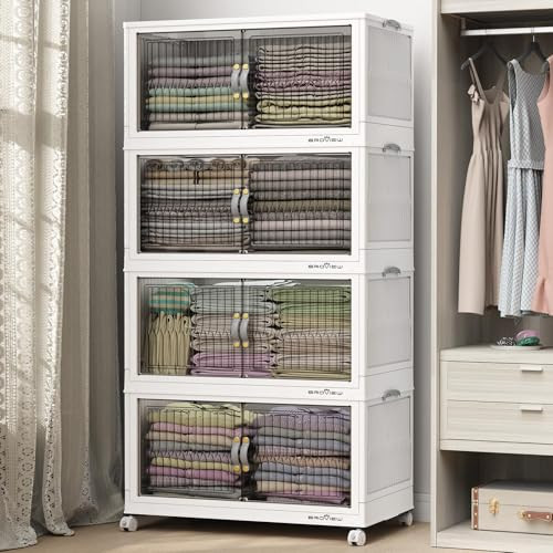Broview Stackable Container Bins 4-Pack