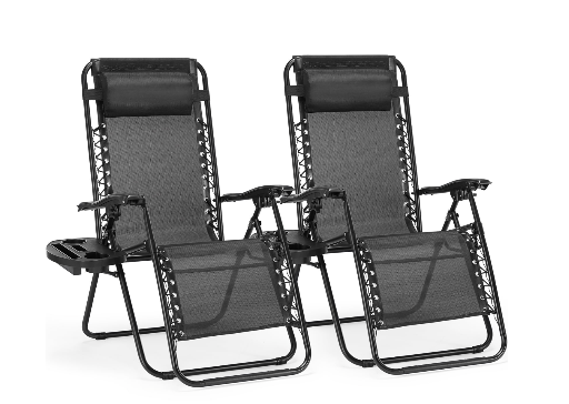 Zero Gravity Lounge Chairs - 2 Set 