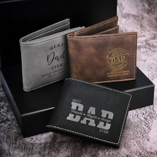 Best Dad Ever Engraved Wallet from Children