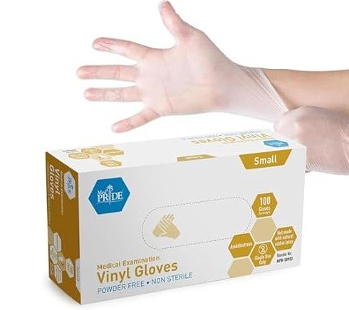 MedPride Powder-Free Vinyl Exam Gloves, 100 Count