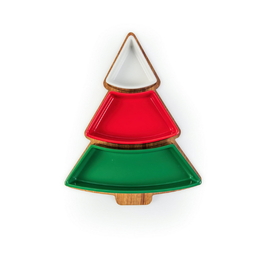 Holiday Time Acacia Wood Christmas Tree Charcuterie Tray