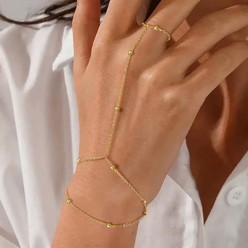 Turandoss Gold Hand Chain Bracelets