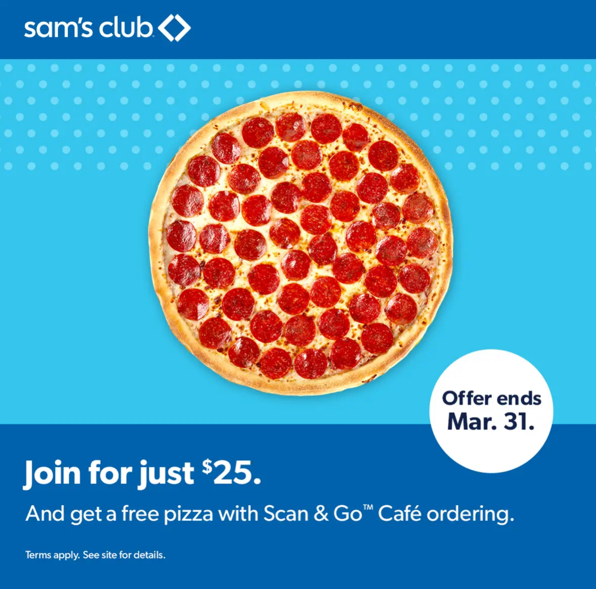 1-Year Sam's Club Membership + Free Pizza