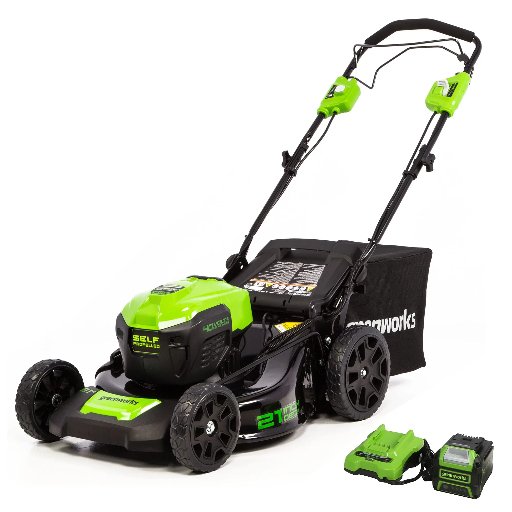 Greenworks 40V 21" Cordless Battery Self-Propelled Lawn Mower w/ 5.0Ah USB Battery & Charger