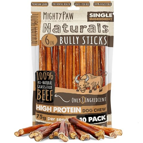 Mighty Paw Naturals Bully Sticks, 10 Pack
