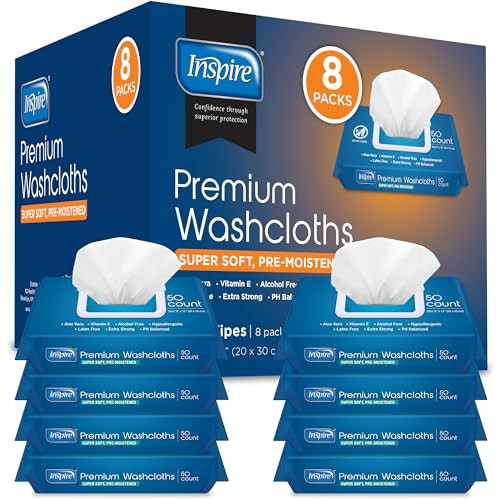 Inspire Disposable Washcloths, Pack of 8