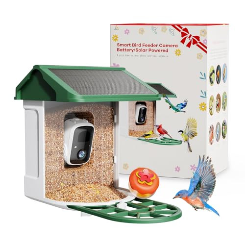Bird Feeder with Camera-2K Live Video, Solar-Powered