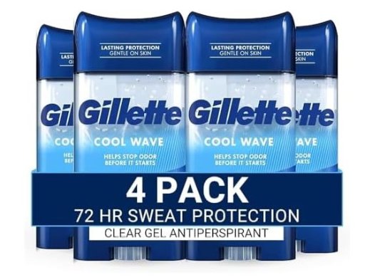Gillette Antiperspirant and Deodorant for Men, Clear Gel, Cool Wave Scent, 3.8 oz (Pack of 4)