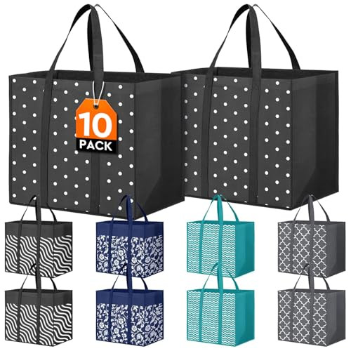 Fab totes 10 Pack Reusable Grocery Bags