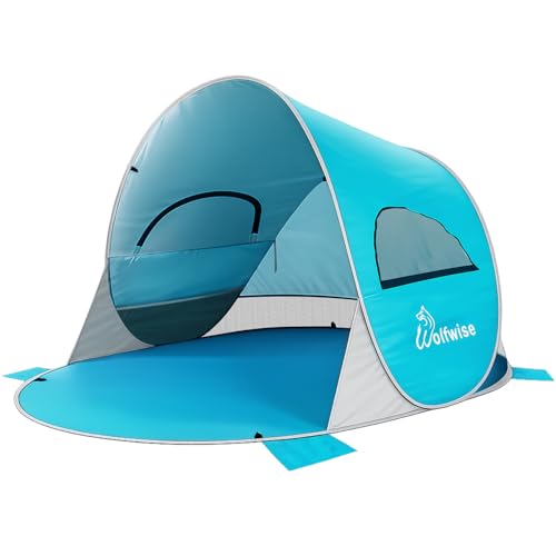 Wolfwise Pop up Beach Tent Sun Shelter for 3 Person
