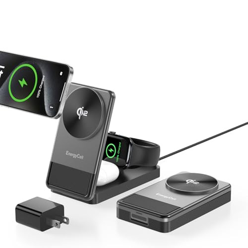 EnergyCell Qi2 3 in 1 Wireless Charging Station for Apple Devices