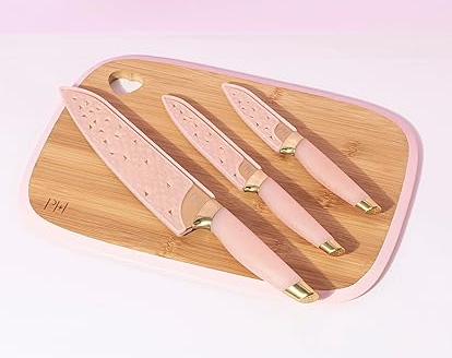 Paris Hilton Reversible Bamboo Cutting Board & Cutlery Set
