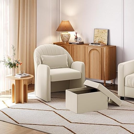 Yaheetech Small Barrel Accent Chair