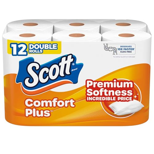 Scott ComfortPlus 1-Ply Double Toilet Paper Rolls (12-Count)