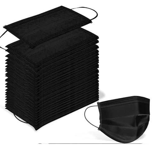 Black Disposable Non-Medical 3-Ply Face Mask