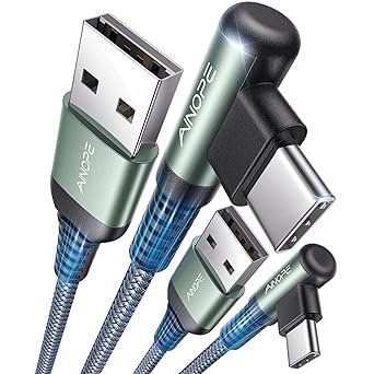 AINOPE Right Angle USB-C Cable 2-Pack