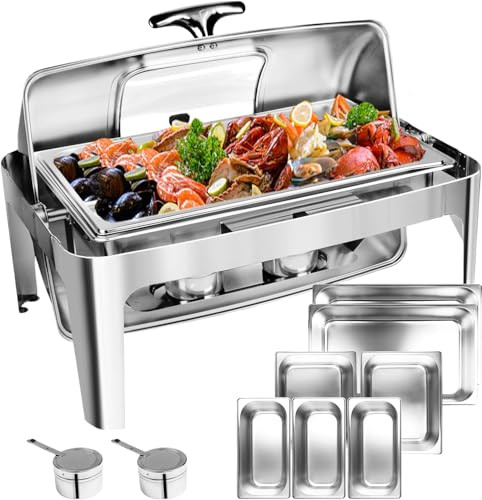 13 QT Roll Top Chafing Dish Buffet Set