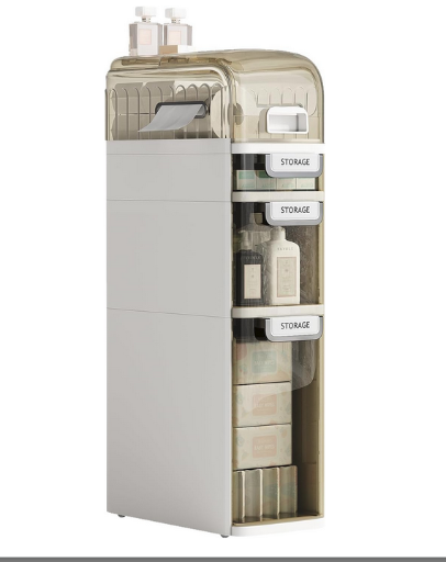 Slim Bathroom Storage Cabinet with Wheels