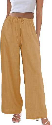 Duyang Women's Cotton Linen Palazzo Pants