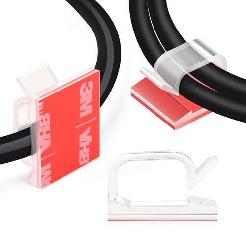XHF 120-Piece 3/4" 3M Adhesive Wire Cable Management Clips