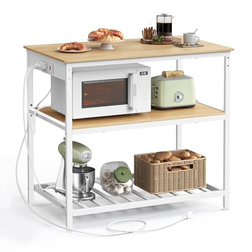 VASAGLE Kitchen Island with 3 Shelves