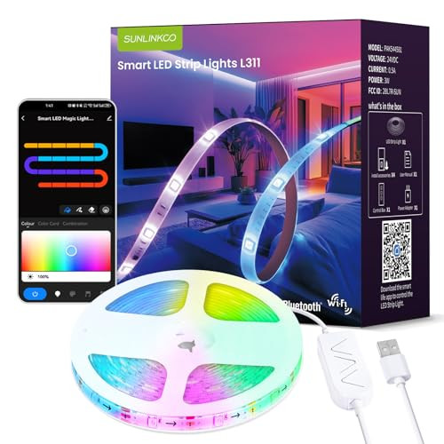 RGB+IC LED Strip Lights, 16.4FT Smart Bluetooth LED Light