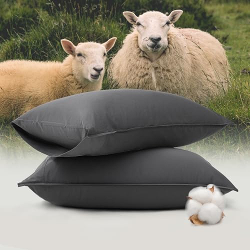 Double Stitch Cashmere Cotton Pillowcases - 2PC
