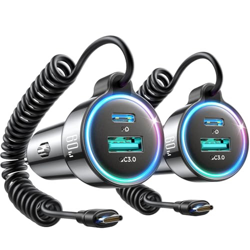 Joyroom 2-Pack 60W Fast Car Charger USB C