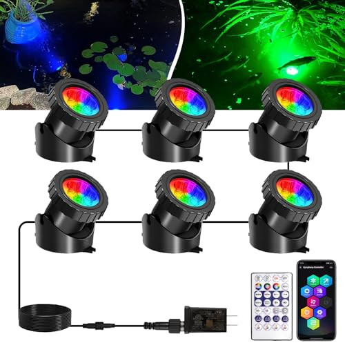 T-SUNUS 6-in-1 Color Changing Underwater Pond Light