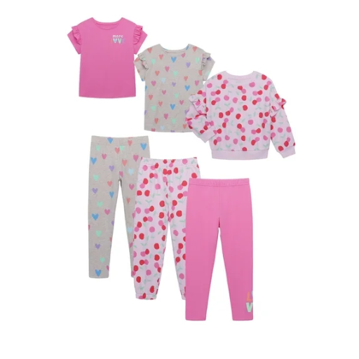 Garanimals Girls Sweatshirt and Sweatpants Kid-Pack Outfit Set