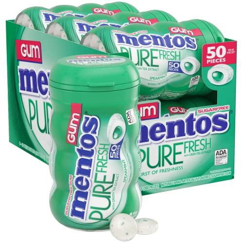 6-Pack 50-Piece Mentos Pure Fresh Sugar Free Gum (Spearmint) Deal