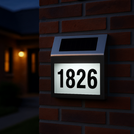 Solar Stainless Steel House Number Light