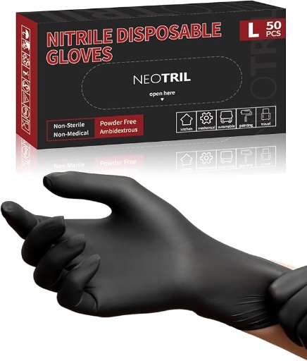 4-Mil Black Nitrile Disposable Gloves