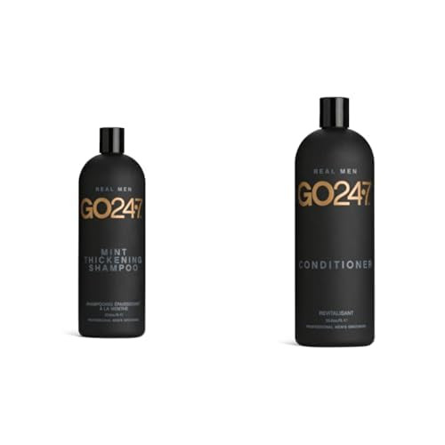 GO247 Mint Thickening Shampoo and Men's Daily Conditioner Bundle, 33.8 Fl. Oz.