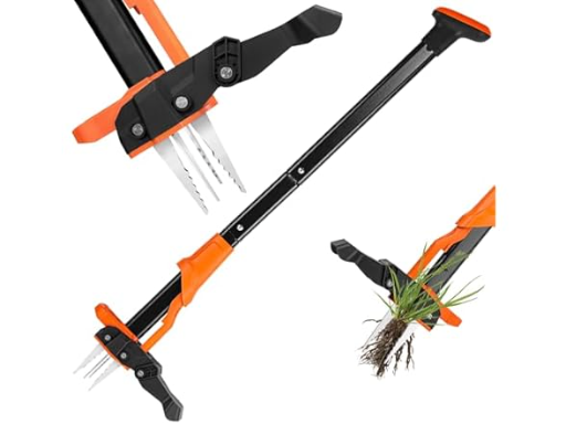 39-inch Stand-Up Weed Puller Tool with 4 Steel Claws
