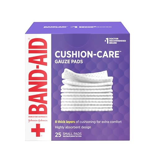 Band-Aid Brand Absorbent Cushion Care Sterile Square Gauze Pads