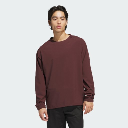 adidas Men's Go-To Wind Crewneck Pullover Windbreaker Top