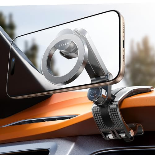 LISEN 360-Degree Rotation MagSafe Clip On Dashboard Phone Holder