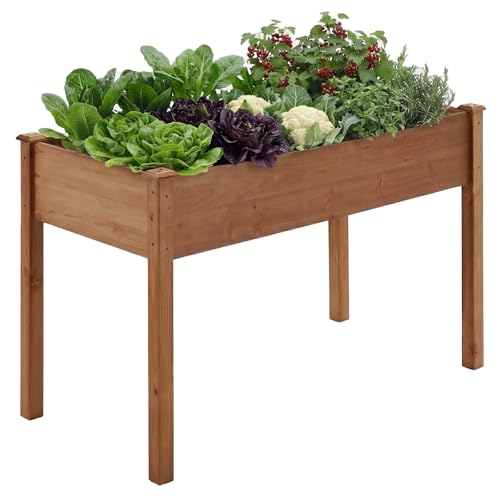 NEWBULIG Cedar Raised Garden Bed / Planter Box with Legs 48x24x30in