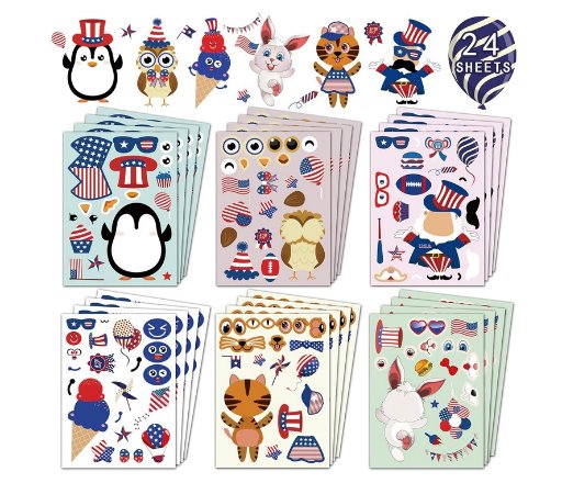Patriotic Stickers, 24 Sheets