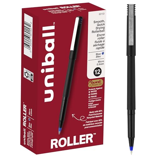 12-Pack 0.5mm Uni-Ball uni Roller Ball Stick Pens (Blue) Deal