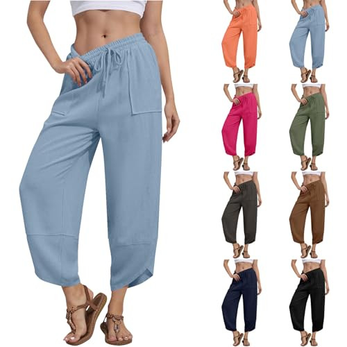 Elastic High Waisted Drawstring Wide Leg Sweatpants