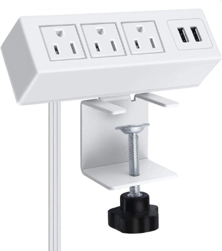 3-Outlet Desk Power Strip with USB